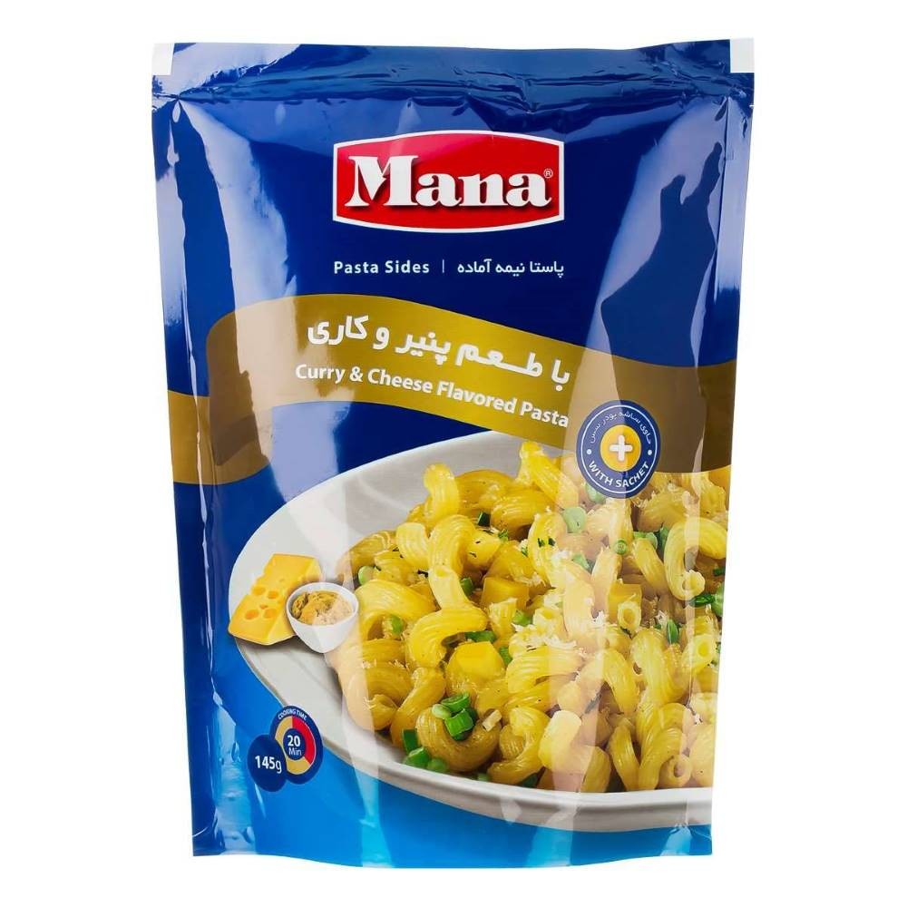 مانا پاستای نیمه آماده با طعم پنیر و کاری 145 گرمی