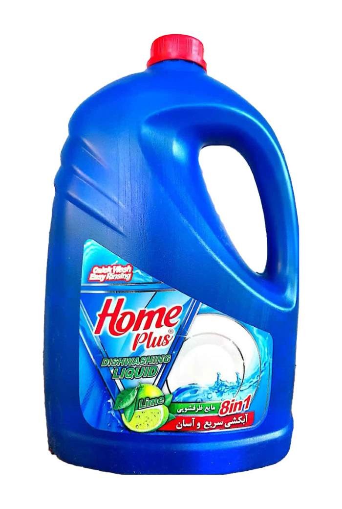 مایع ظرفشویی زرد آبكشی آسان 8 در 1 با رایحه لیمو 3750 گرمی 4 عددی هوم پلاس