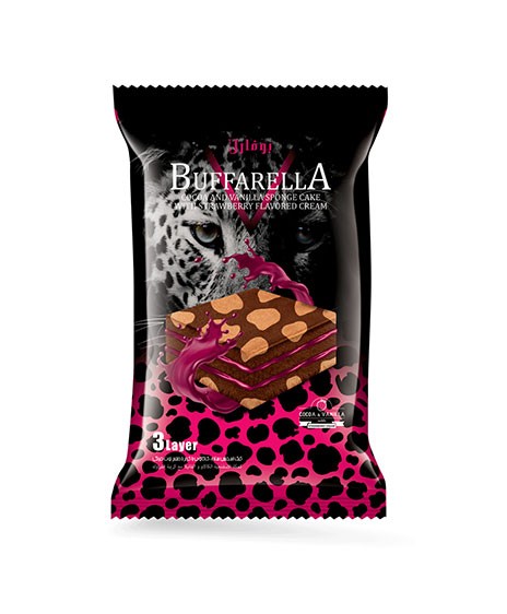 کیک سه لایه بوفارلا با کرم توت فرنگی 24 عددی (پک شیرینگ 2)